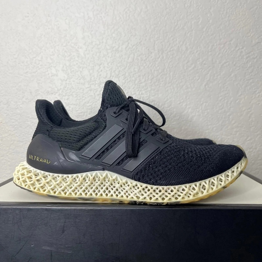 Adidas Ultra4D IG2264 Black White Gold Running Shoes Sneakers Men's‎ Size 6.5